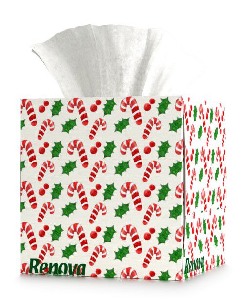 Christmas Candy Cane Facial Tissues