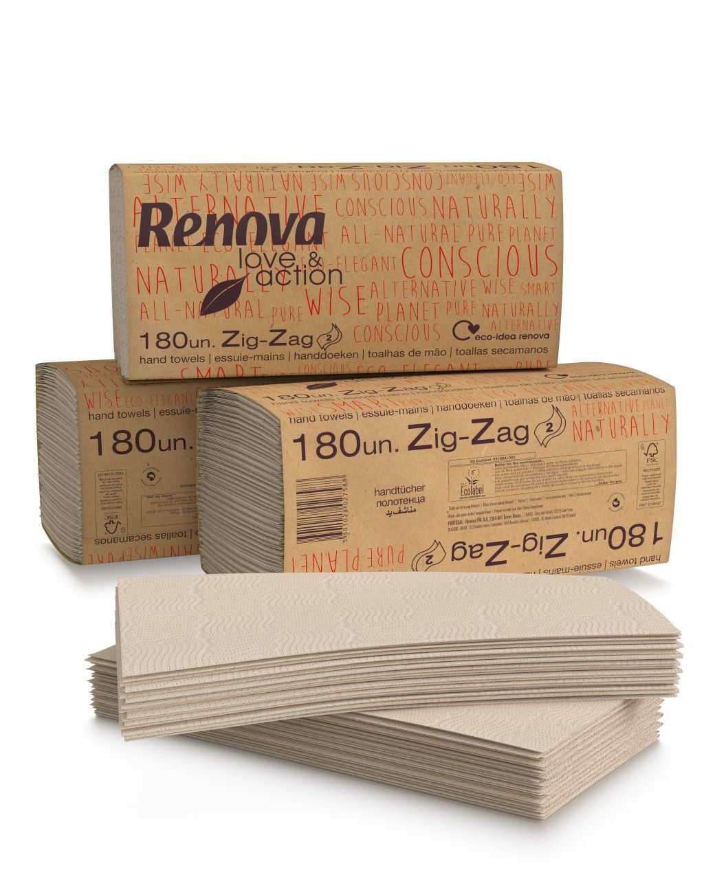 Folded Hand Towels Love & Action 2-Ply