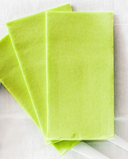 Green Folded Table Napkins x3