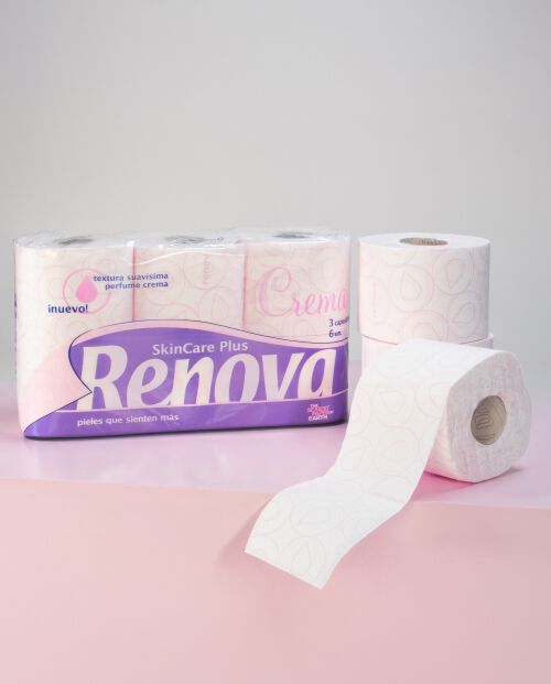 Papel Higi&eacute;nico Skin Care Plus Crema 6R