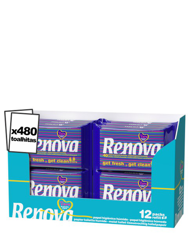 Papel higiénico humedecido Recambio 40 un x12 Papel higiénico humedecido Recambio 40 un x12