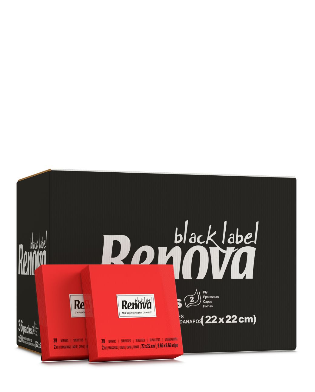 Serviettes Cocktail Rouges x36