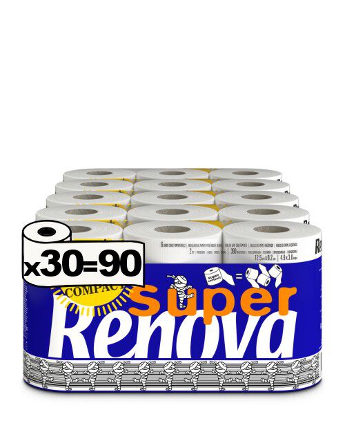 Papel Higi&eacute;nico Super Compacto 30=90