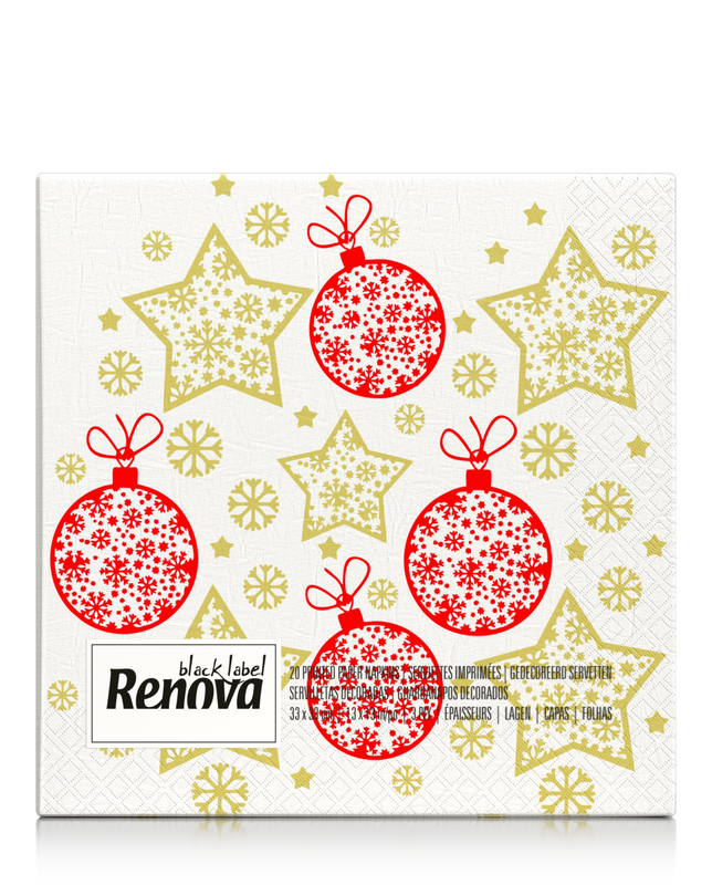 Christmas Stars & Baubles Paper Napkins Christmas Stars & Baubles Paper Napkins