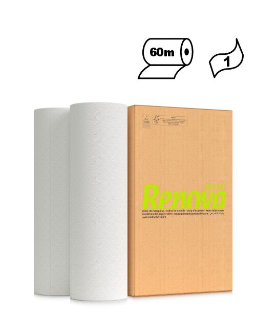 Renovagreen 9x60m 1P Treatment Table Paper Rolls