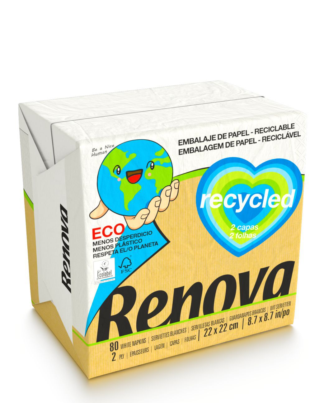 Guardanapos Recycled 22x22 80 UN