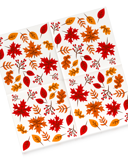 Serviettes Gold Feuilles d'Automne