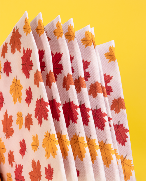 Gold Maple Leaves Paper Napkins