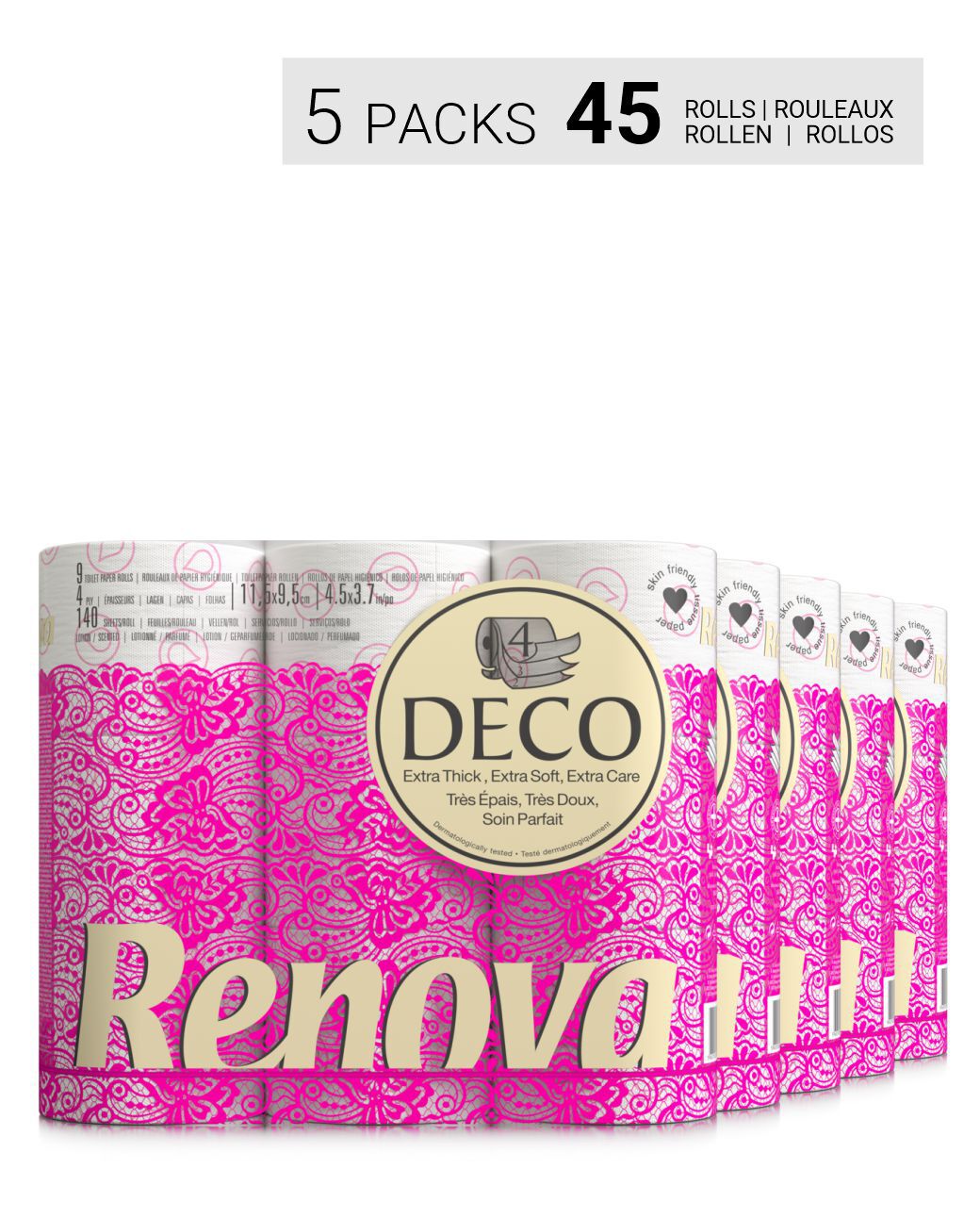 Papel Higi&eacute;nico 4 Folhas Deco 45R