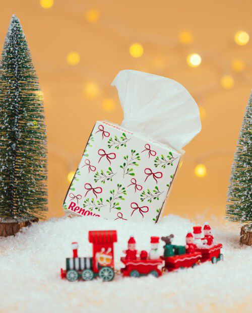 Christmas Facial Tissues Enchanted Bows