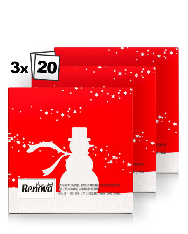 Serviettes Bonhomme de Neige x3 Snow Man Napkins