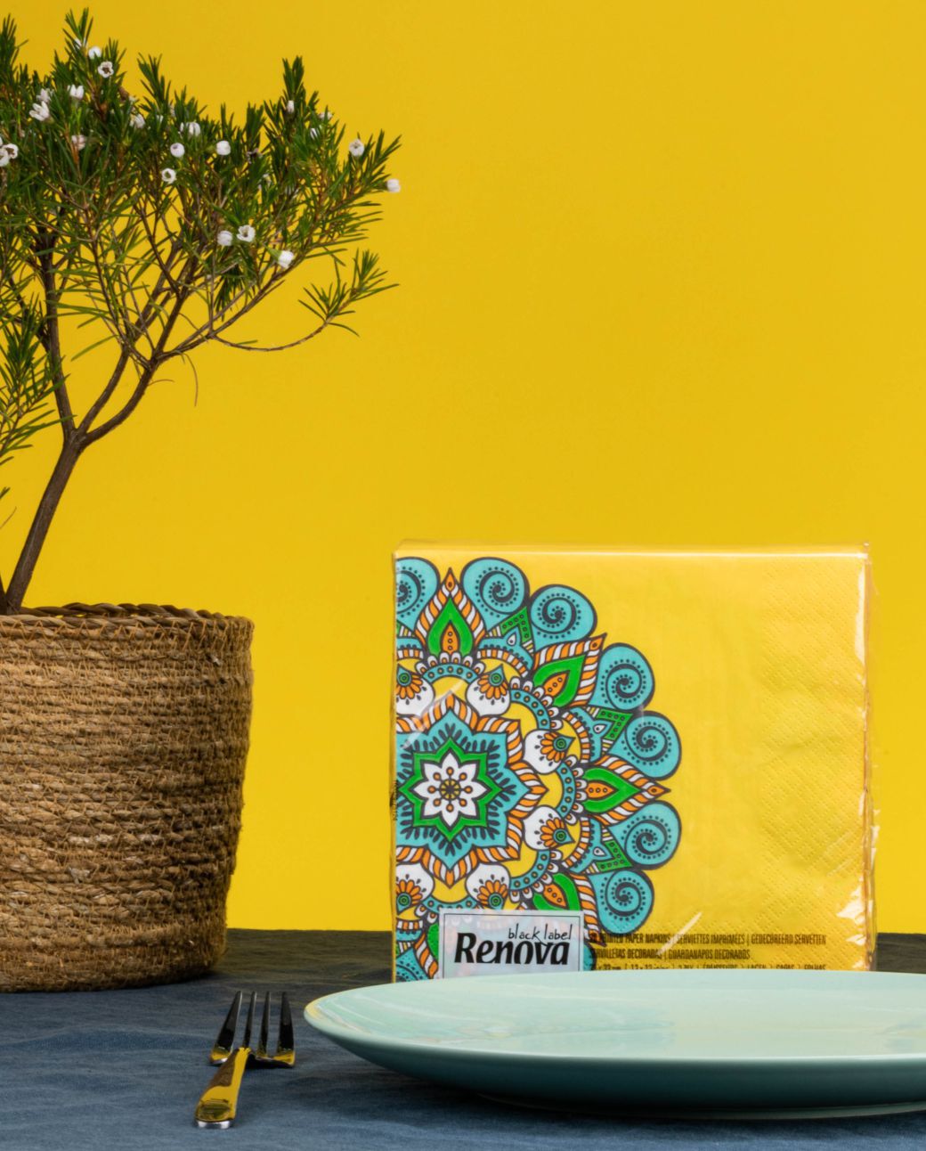 Serviettes Mandala Jaune