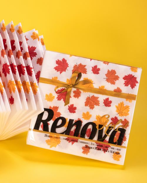 Gold Maple Leaves Paper Napkins