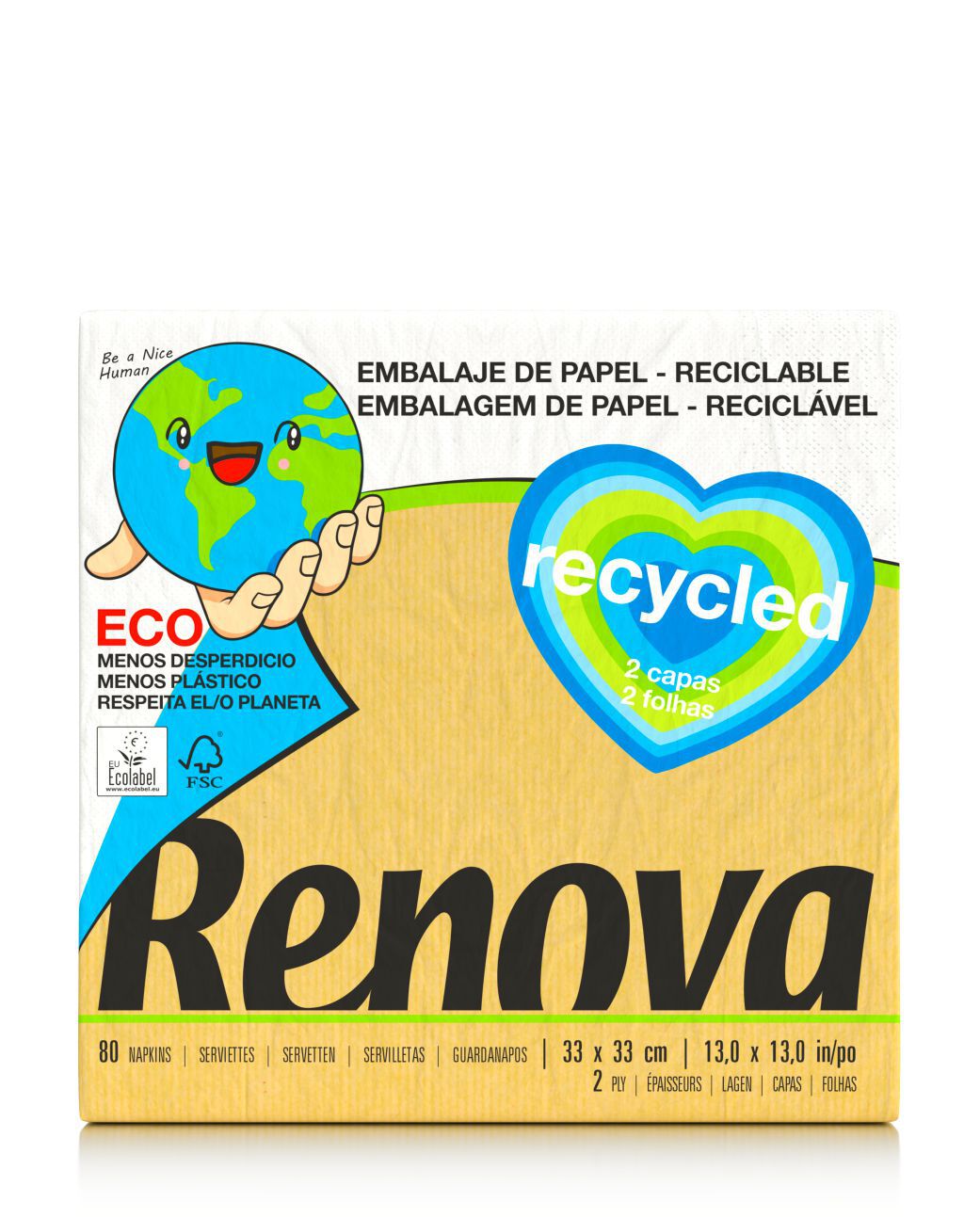 80 Guardanapos Recycled 2 Folhas