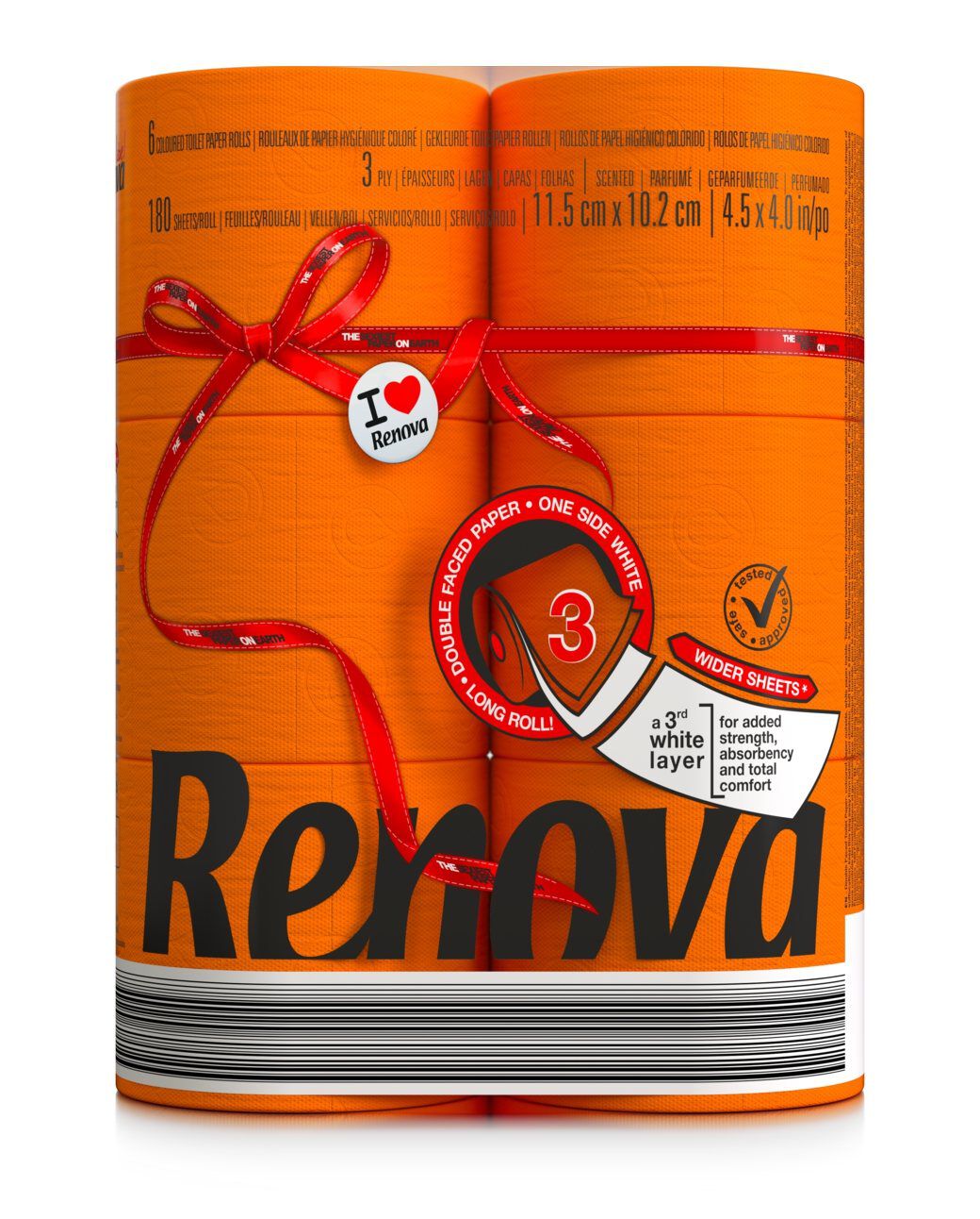 Double Faced Orange Toilet Paper 6R