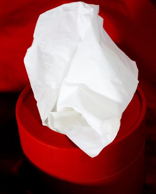 White Facial Tissues Red Box