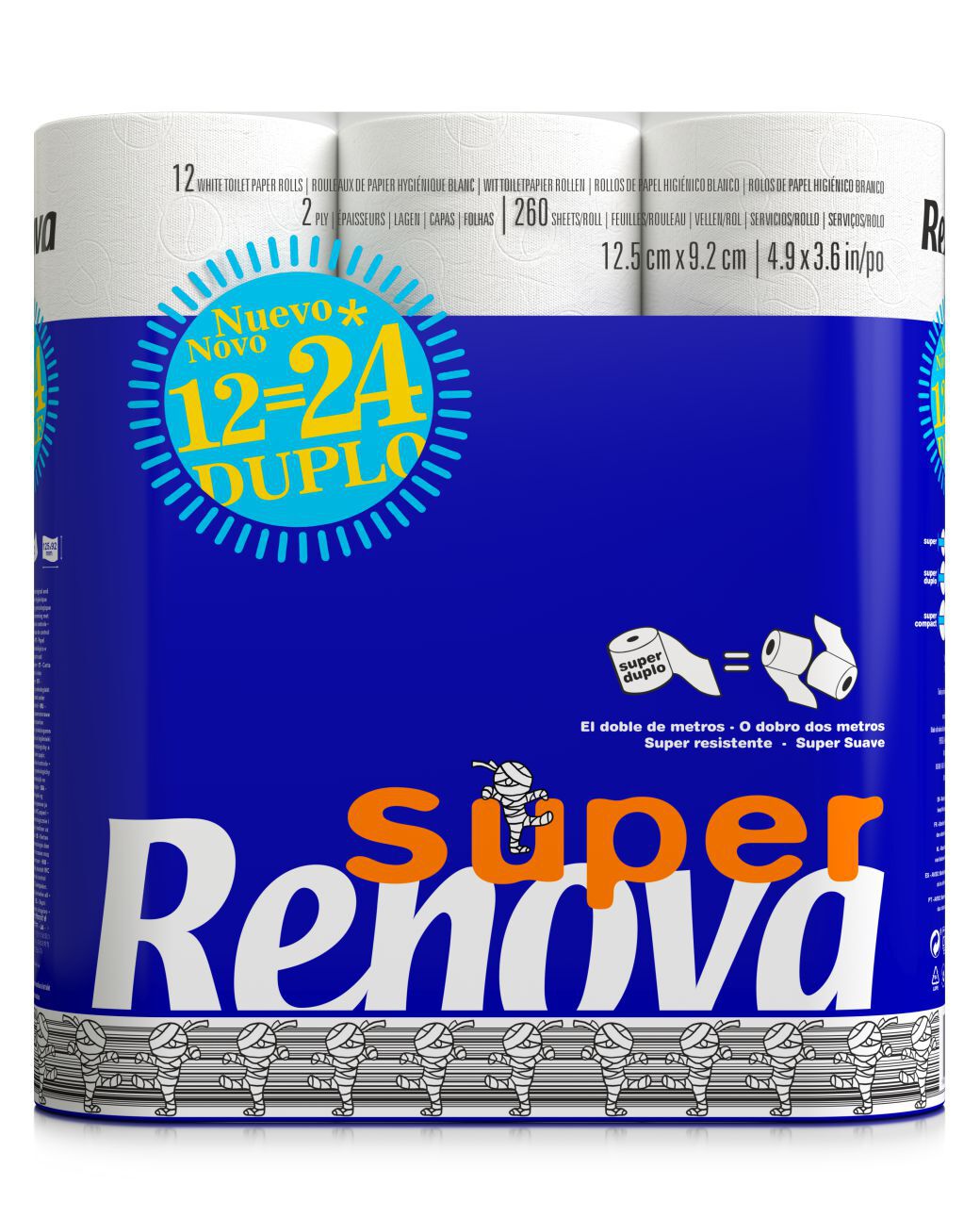 Papel Higi&eacute;nico Super Rollo Compact 12=24