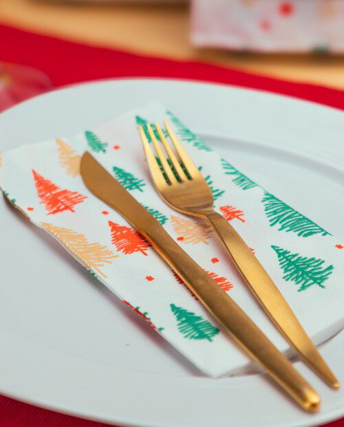 Servilletas Gold Maxi &Aacute;rboles de Navidad