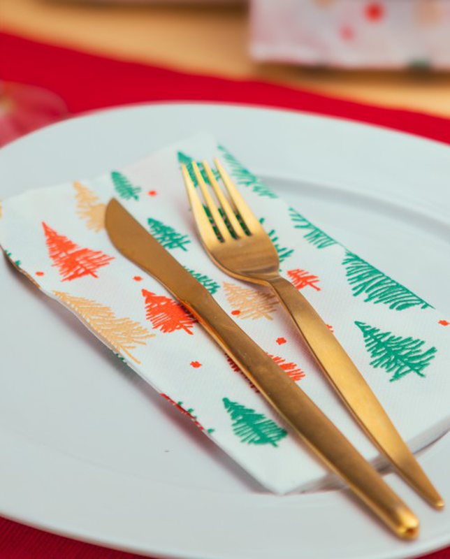 Gold Christmas Trees Paper Napkins Gold Christmas Trees Paper Napkins