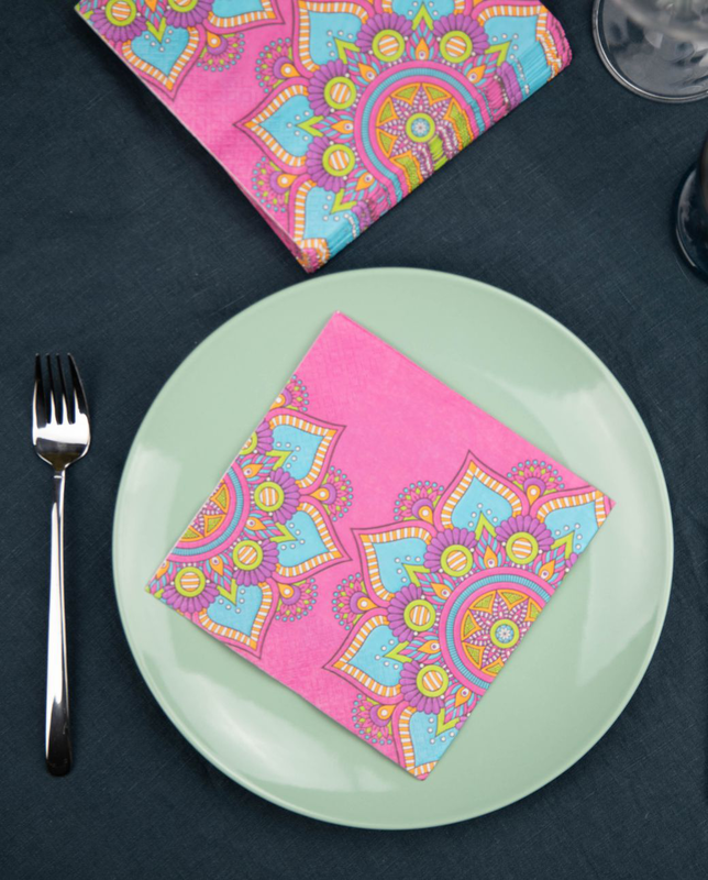 Servilletas Mandala Rosa Servilletas Mandala Rosa