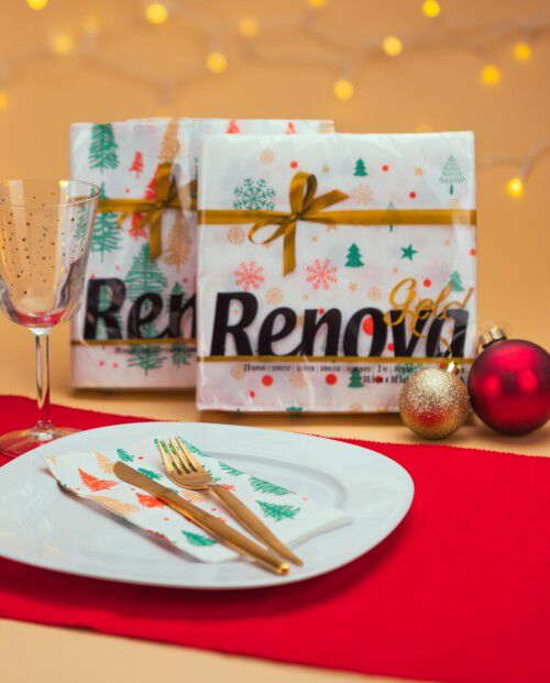 Gold Xmas Table Napkins x30