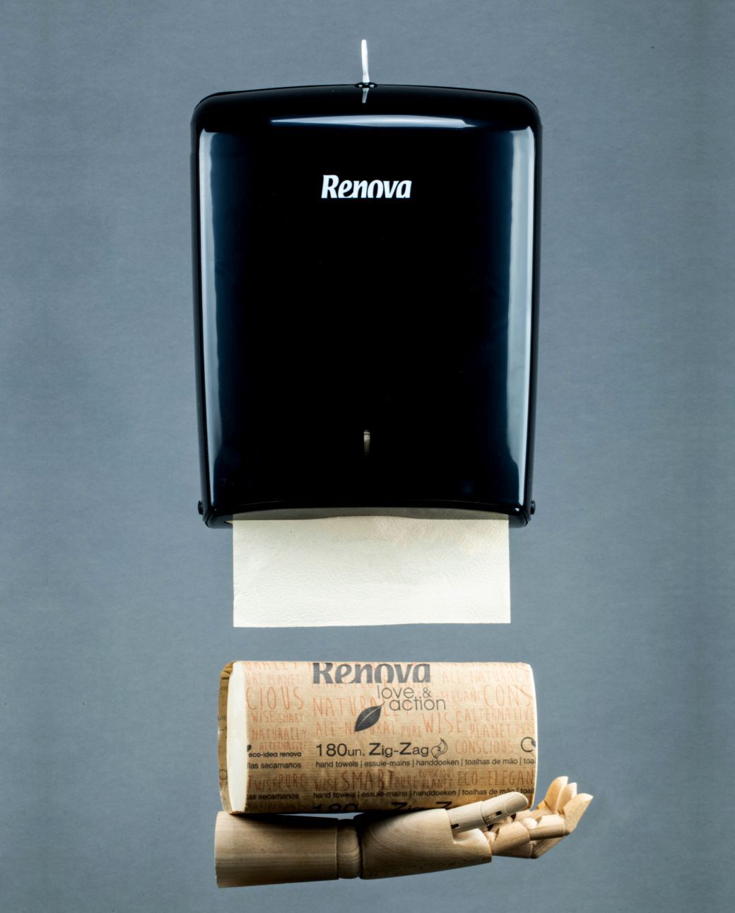 Black Folded Towels Dispenser