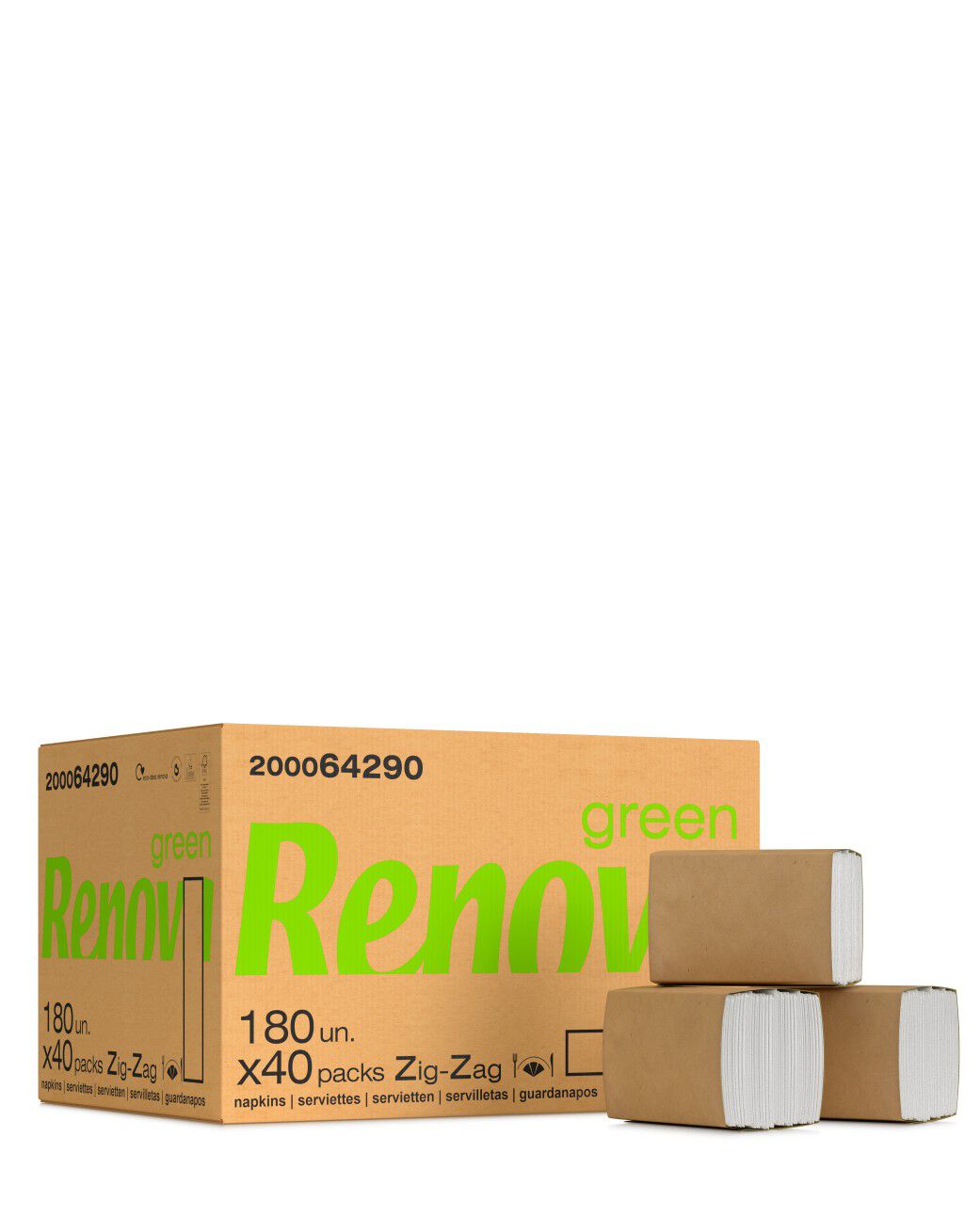 Serviettes Renovagreen interfoli&eacute;s 180x40