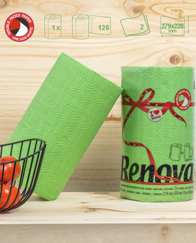 RENOVA Green Paper Towels 1 Roll Paper Towels