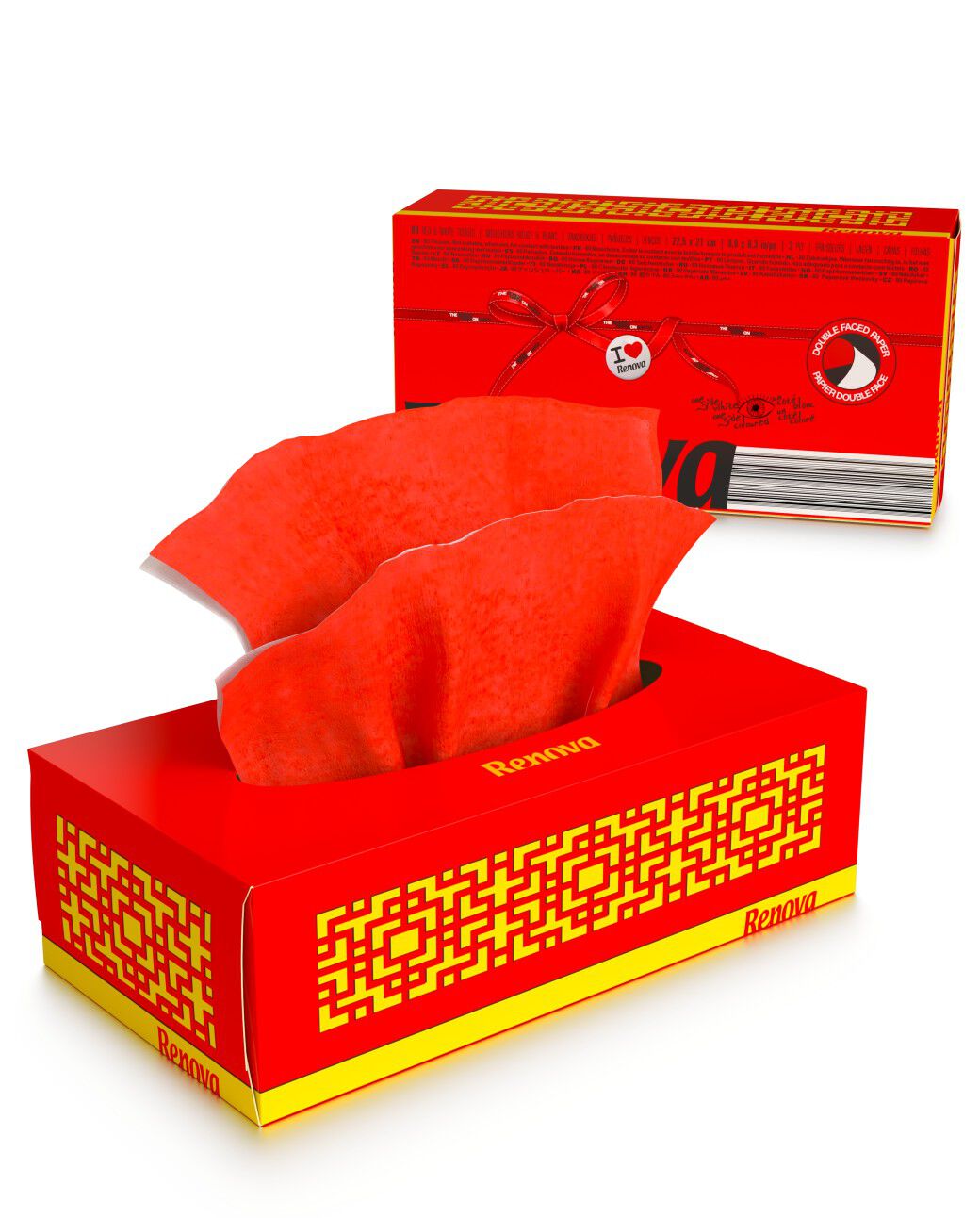 Red Facial Tissues