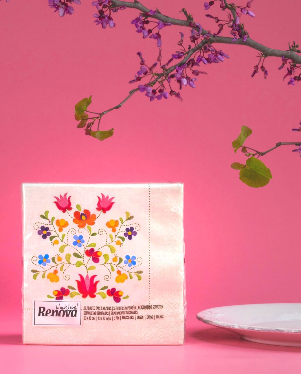 Floral Embroidery Paper Napkins