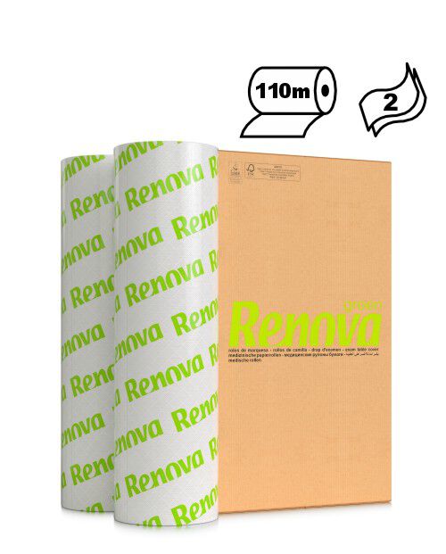 Renovagreen 4x110m 2P Treatment Table Paper Rolls