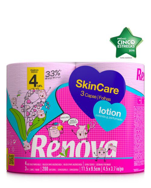 Skin Care Lotion Rose Toilet Paper 4R