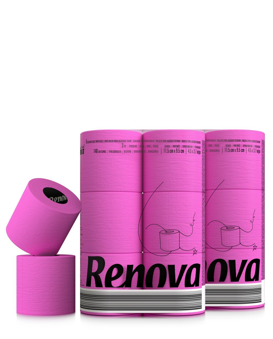 Papel Higi&eacute;nico Fucsia 6x24