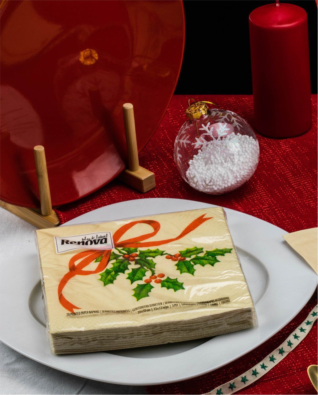 Serviettes Ruban de No&euml;l