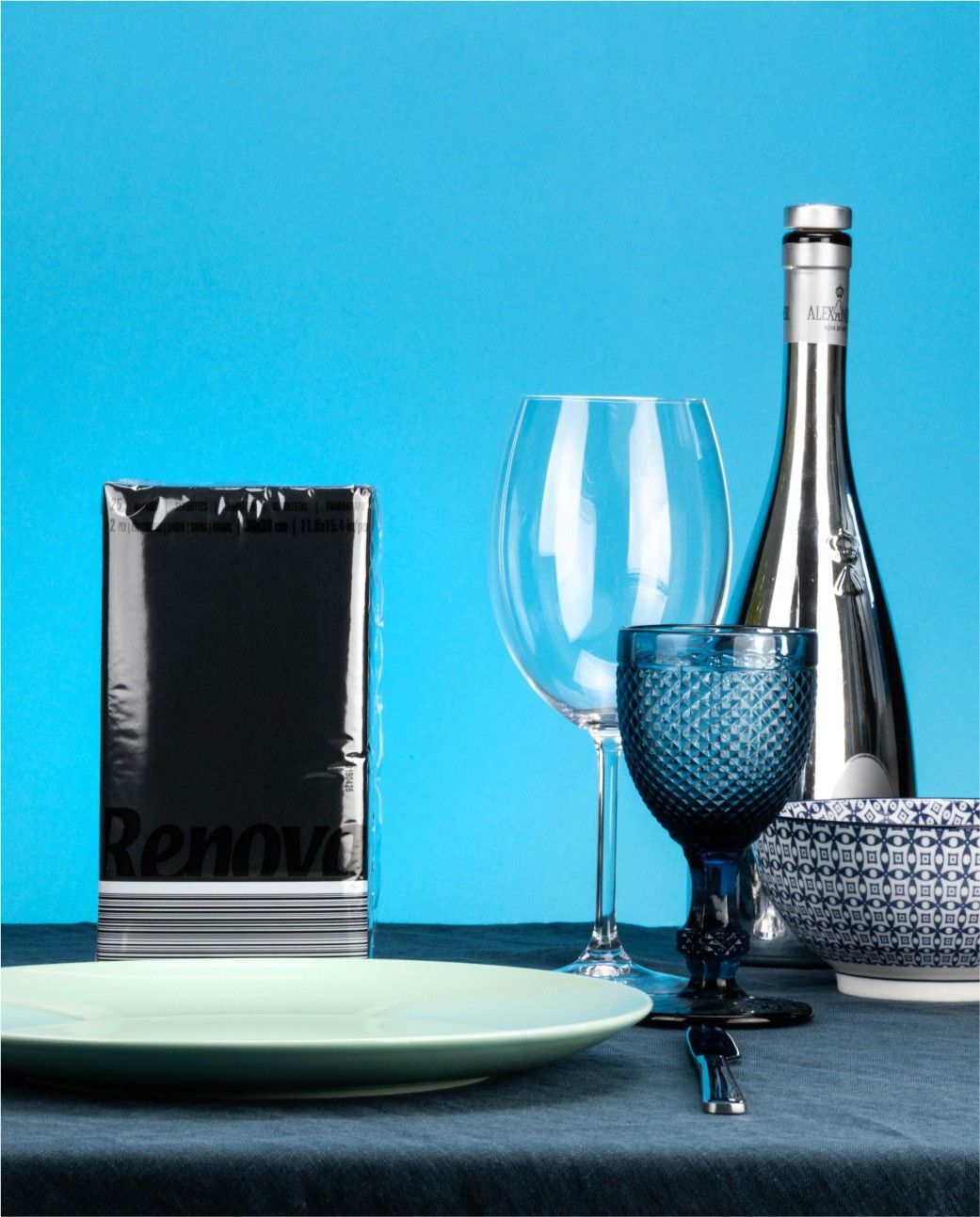 Servilletas Dobladas Negras