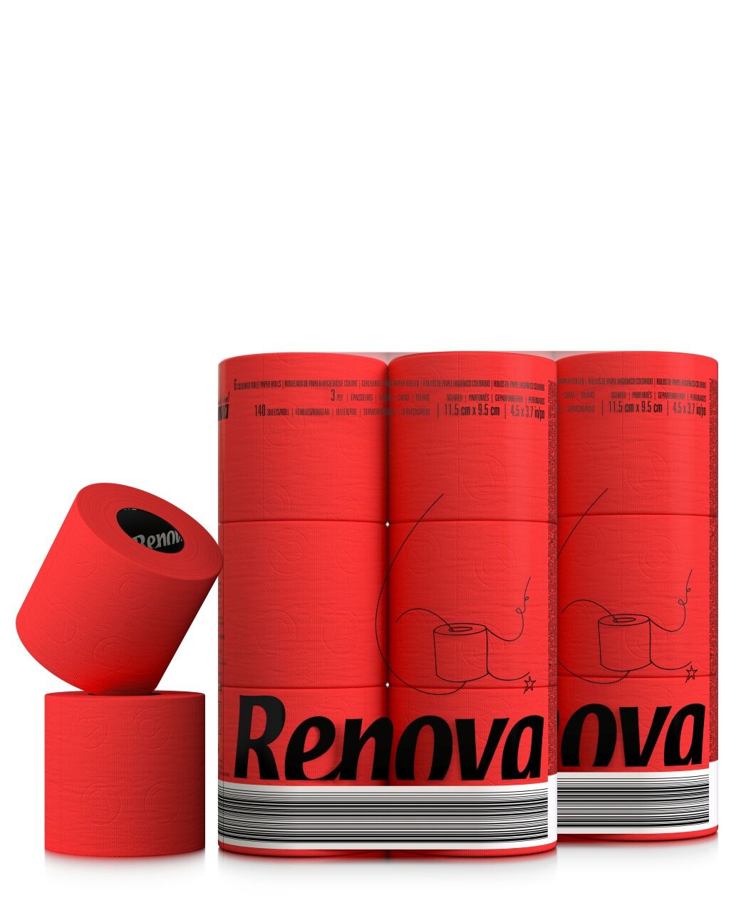 Papel Higi&eacute;nico Rojo 6x24