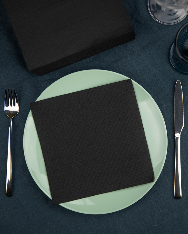 Gold Black Table Napkins x30 Gold Black Table Napkins x30