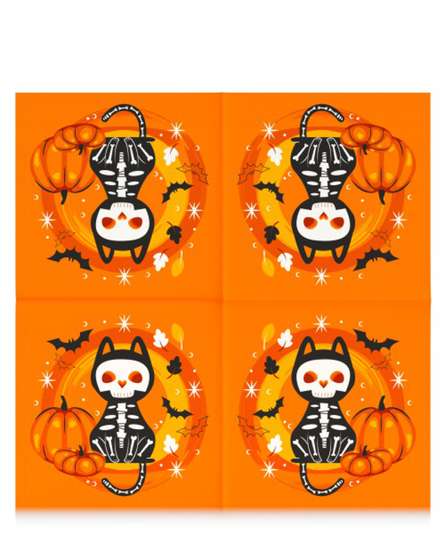 Cat Skeleton Paper Napkins Cat Skeleton Paper Napkins
