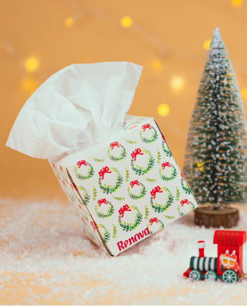 Joyful Christmas Garland Facial Tissues