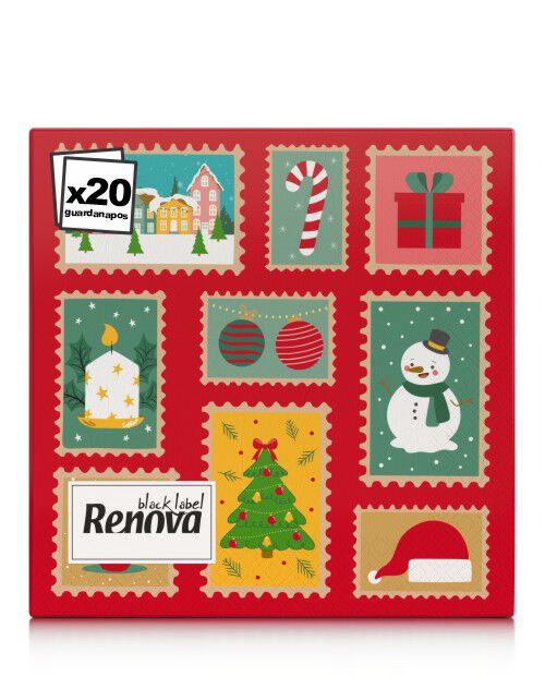 Serviettes Timbres de No&euml;l