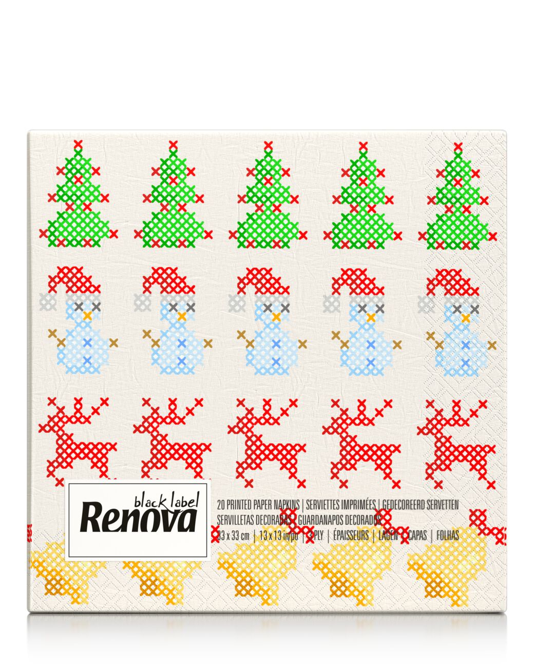 Cross-Stitch Christmas Paper Napkins