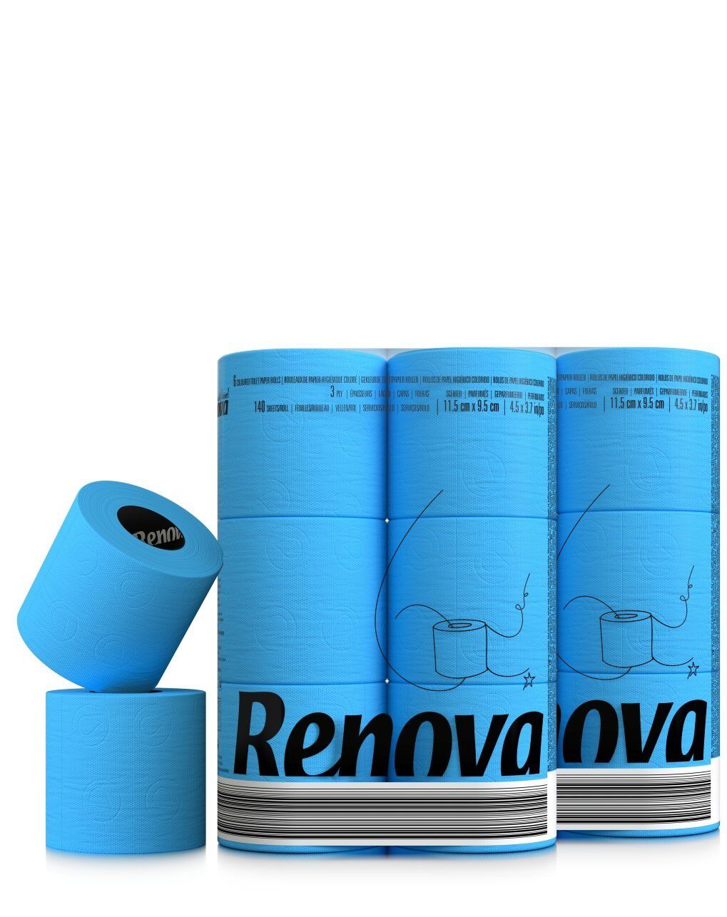 Papier toilette Bleu 6x12