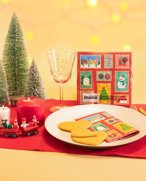 Serviettes Timbres de No&euml;l