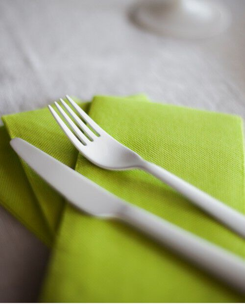 Green Folded Table Napkins x3