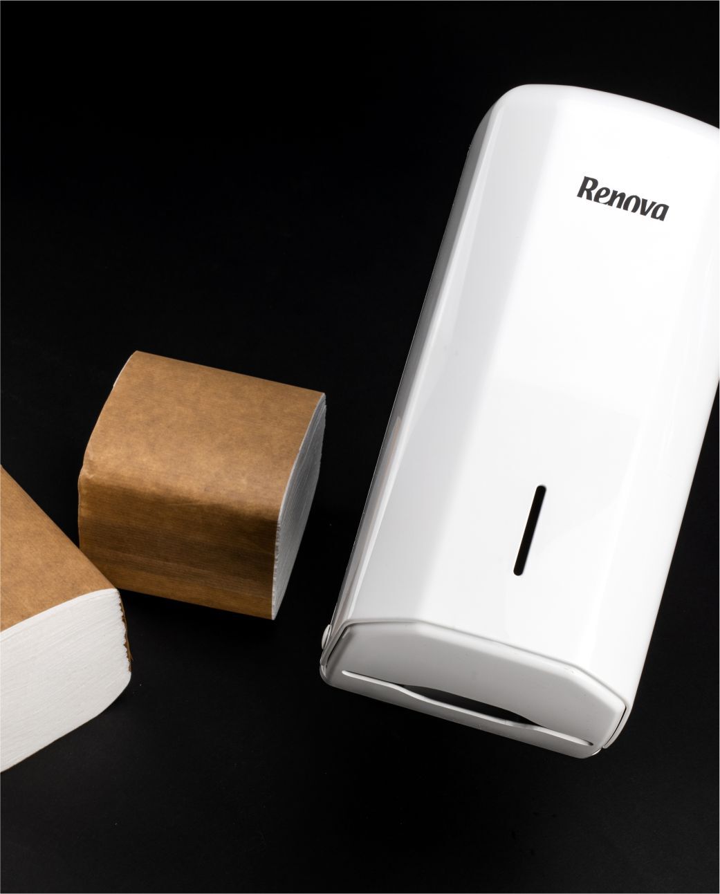 White Folded Toilet Paper Dispenser