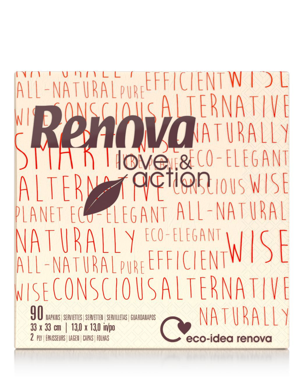 Renova Papierservietten – 20 Stück, 33 X 33 Cm, Dreilagig, Weihnachtsdesign