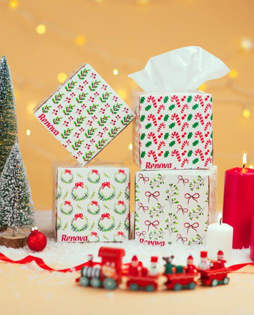 Renova Christmas Facial Tissues