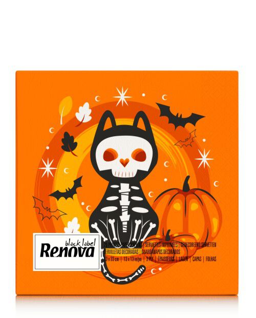 Guardanapos Cat Skeleton