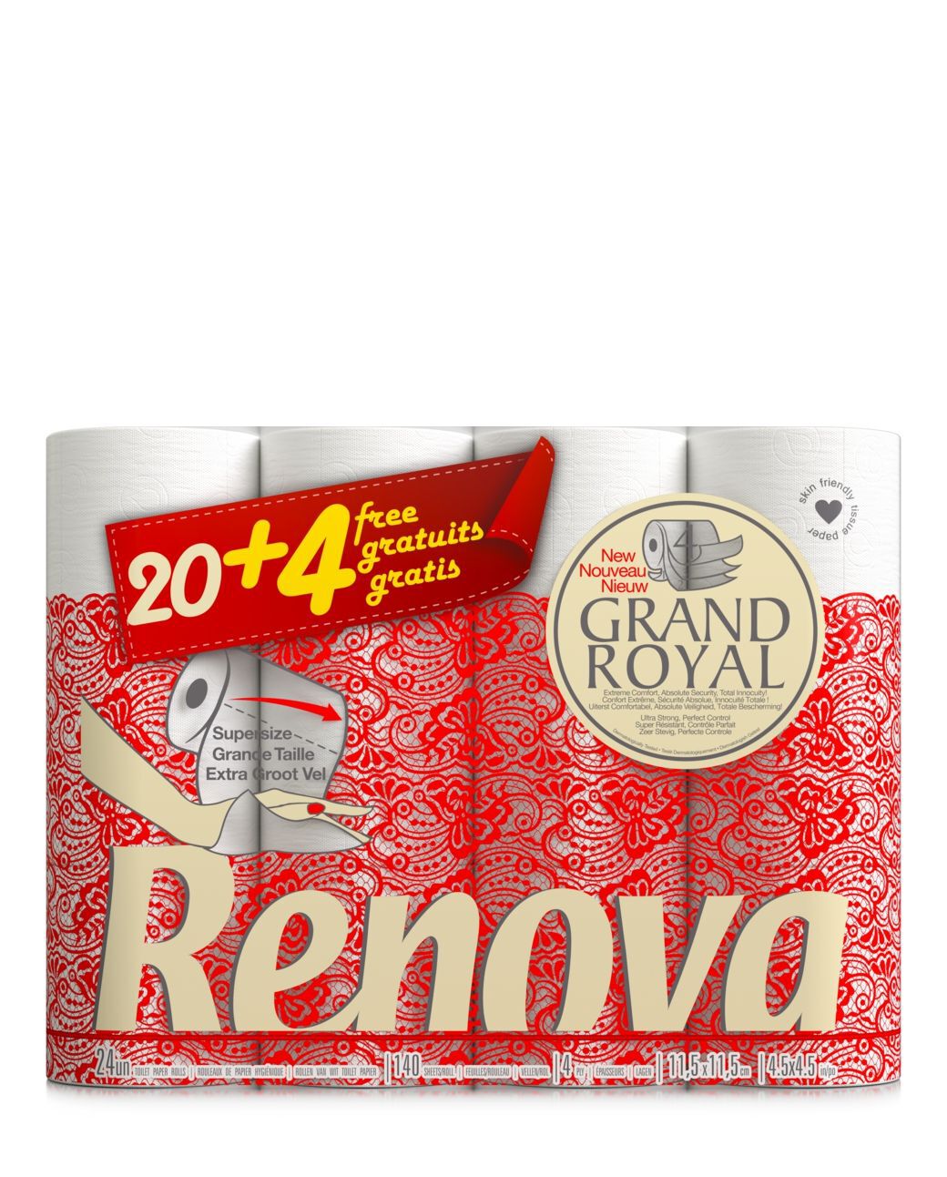 Papel Higi&eacute;nico Grand Royal (20+4)R