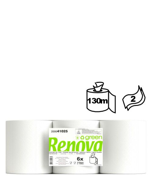 Renovagreen Centrefeed 6x130m Roll Hand Towels